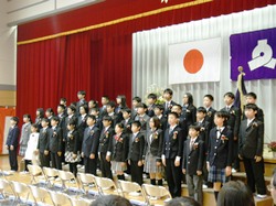 門出の言葉は、立派に大きな声で体育館に響きました