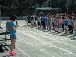代表委員会から運動会のスローガン発表もありました