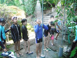 体についた砂をシャワーで落として、この後入浴です