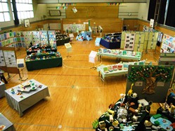普段の体育館が、美術館に変身したようです